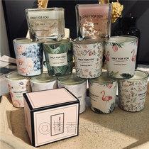 Square cup dried flower immortal flower gift box fragrance essential oil aromatherapy candle Cup gift with hand gift