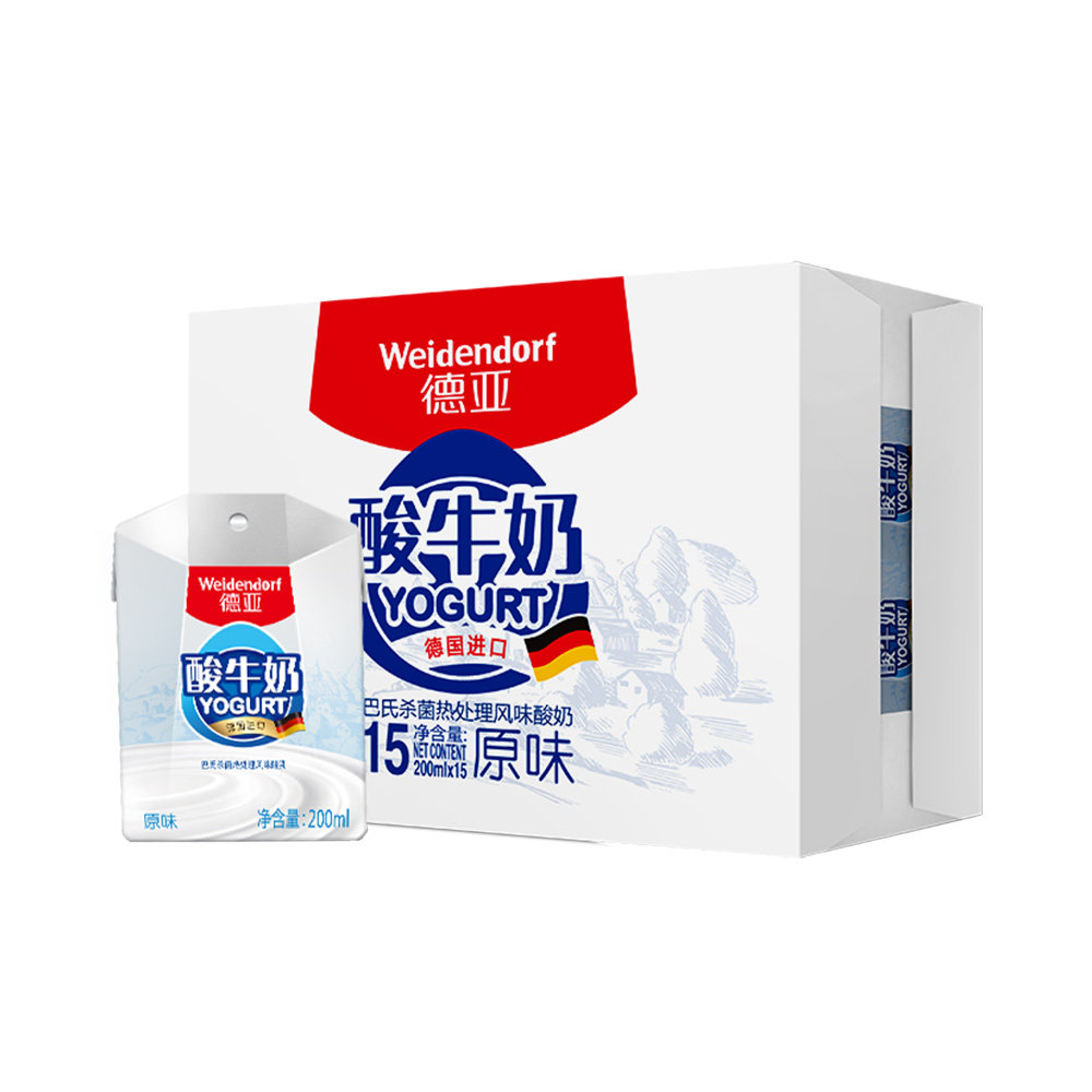 直营德国进口酸奶德亚weidendorf酸牛奶200ml15整箱装