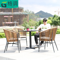 Outdoor Balcony Home Vines Chair Three-Five Pieces Casted Aluminum Casual Tea Table Combined Patio Nordic Table Chairs Plan Boilerplate