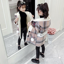 Girls' autumn winter hair coat 2022 new Korean version of the foreign-style fashionable children's winter thickened cotton coat