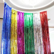 2m 3m long rain silk curtain tassel balloon decoration curtain Wedding room party decoration Photo background wall curtain decoration