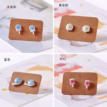 Original Jingdezhen ceramics sleep without picking earrings female temperament Korean personality simple earrings new students