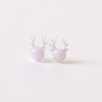 Ceramic small jewelry small student female earrings deer head earrings original design new niche simple personality
