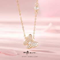 925 sterling silver butterfly necklace female choker ins cold wind niche design sense light luxury luxury accessories neck chain