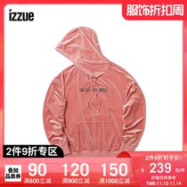 izzue women casual hooded sweater autumn winter loose letter embroidery comfortable 3135F8B