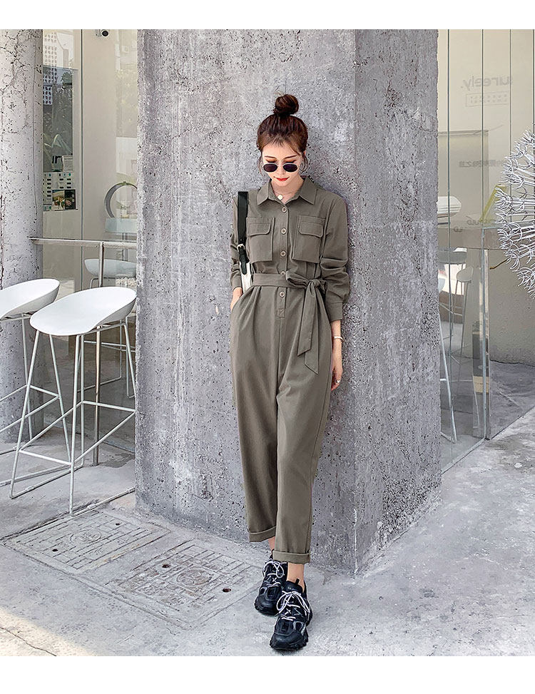 2020秋季新款时尚纯色收腰显瘦单排扣连体裤_魅影my2072 - 货捕头