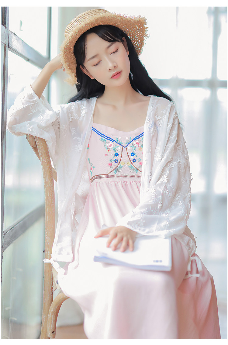 夏长袖立体蕾丝花朵抽绳显瘦防晒空调开衫_沐熙文艺实拍店zxspd3687