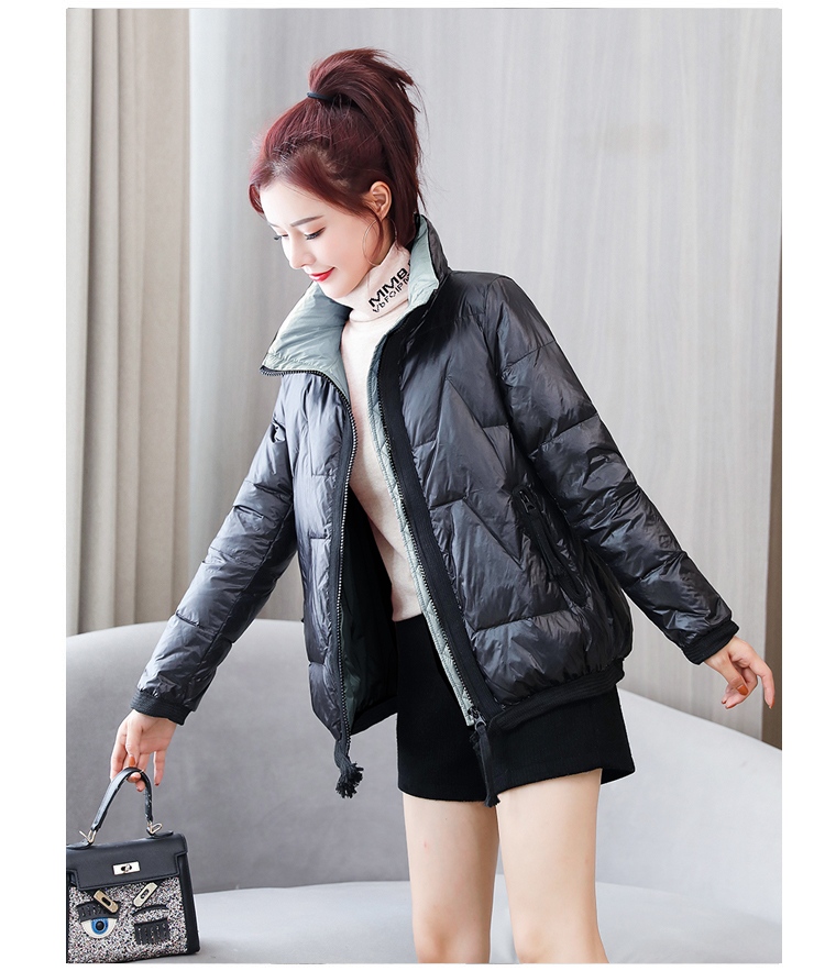 白鸭绒羽绒服女2020新款短款蓬松宽松简约外套