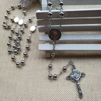 Catholic Rosary long rose five Rui necklace Christ supplies Rosary Cross male and female Rosary necklace