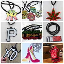 A variety of fashion brand men and women hip hop necklace Hip hop acrylic necklace Japan and South Korea hiphop wild clothing accessories