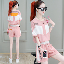 Sports and leisure set womens 2021 summer new pure age-reducing loose foreign fashion fashion short sleeve shorts two-piece