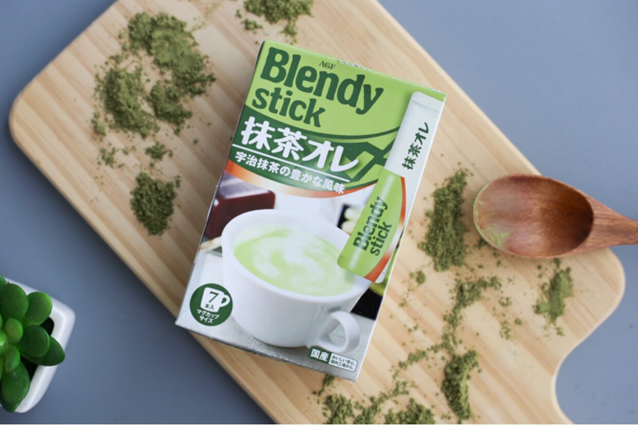 包邮日本进口agf blendy宇治抹茶拿铁奶茶7本入速溶饮品冲剂 84g_7折