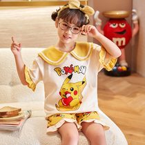 Girls nightgown summer thin sleeve cotton 13 year old girl princess baby cute childrens home suit