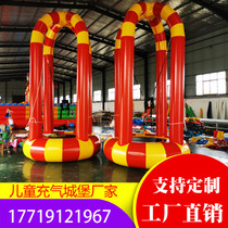 Outdoor commercial net red inflatable small bungee childrens closed air bouncing bed square stall bungee jumping bed amusement equipment