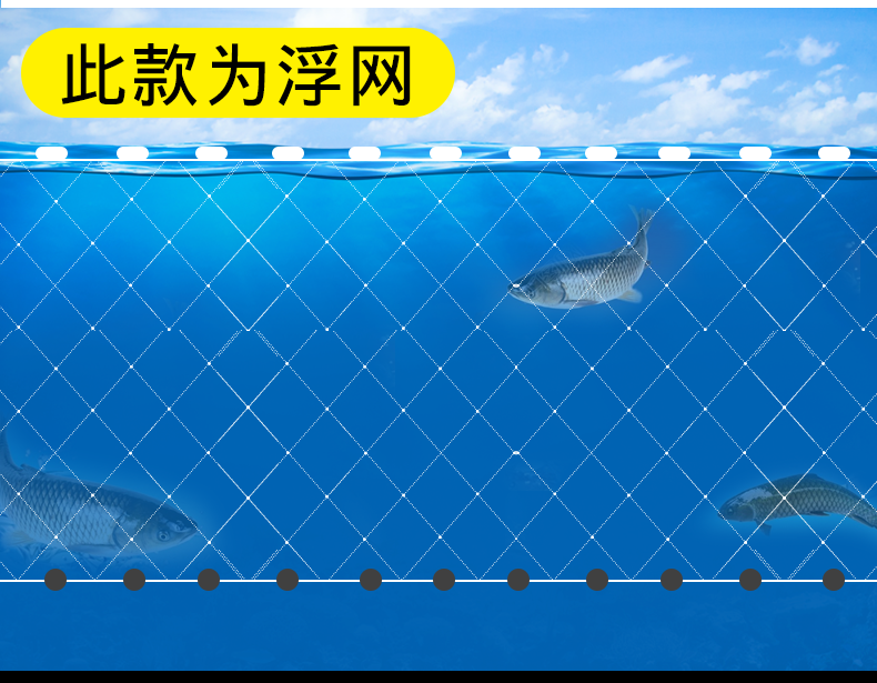 渔网粘网丝网三层沉网单层浮网挂子鱼网捕鱼网鲫鱼鲢鱼白条网沾_7折