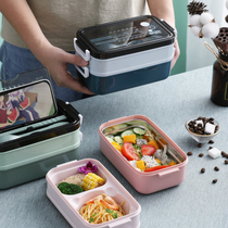 304 Stainless Steel Lunch Box Office Workers Lunch Box Microwave Oven Heating Special Adorable Double students portable insulation