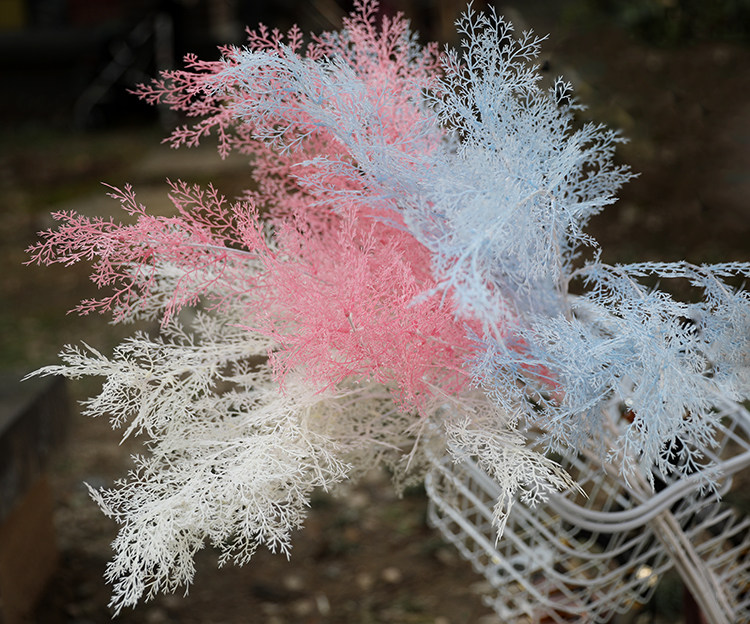 婚庆抖音同款仿真花单枝迷雾花艺雾凇 ins假花粉黛婚庆手捧花束花