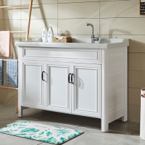 Space aluminum washing machine cabinet combination quartz stone bathroom cabinet with washboard pool balcony toilet integrated custom bathroom