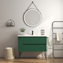 Nordic bathroom cabinet intelligent round mirror modern simple small-sized bathroom sink cabinet combination wash table