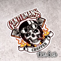 Hareu Skull Rider rock Moto locomotive retro style Notebook Stick With Freezer Sticker side box reflective sticker 192