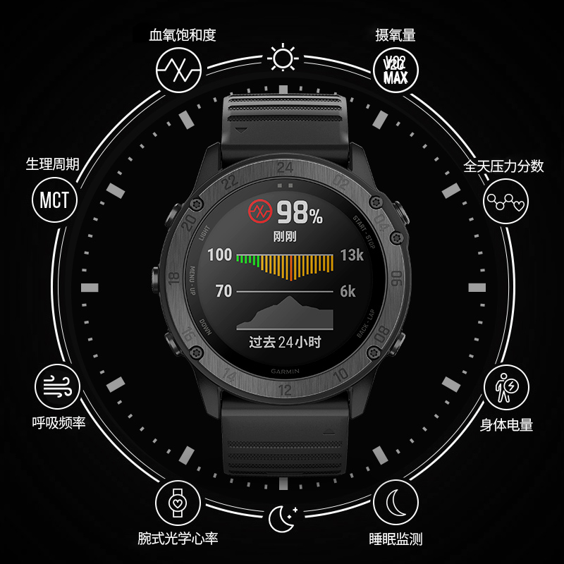 Garmin佳明Tactix 泰铁时户外战术夜视北斗钛合金手表男 