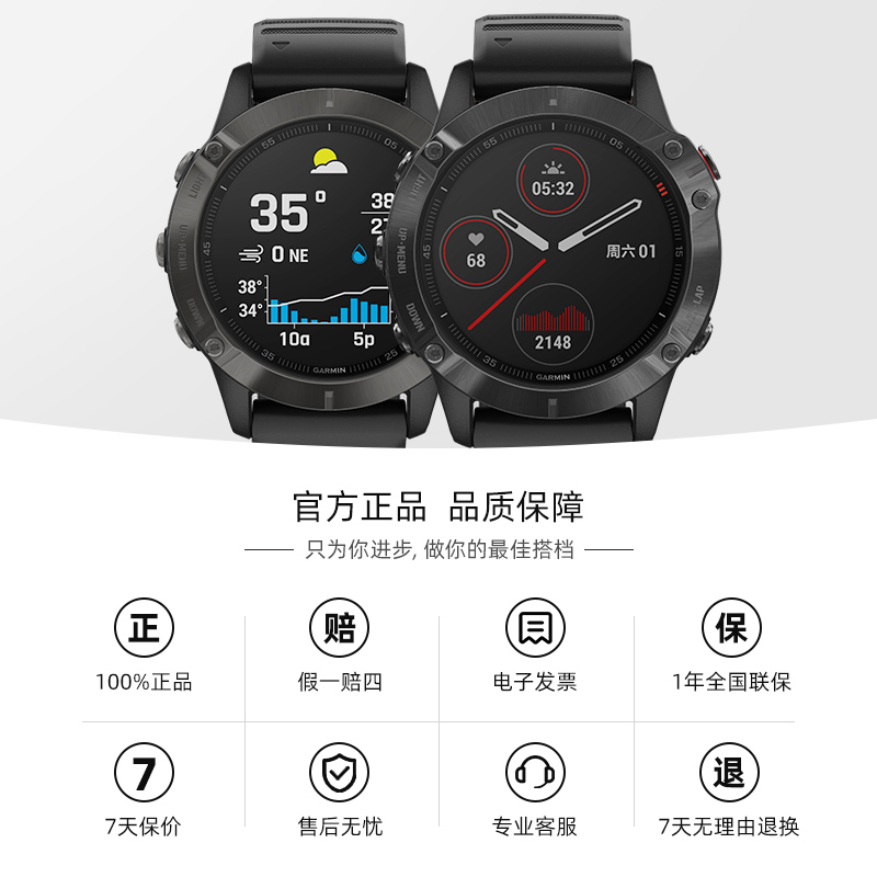 Garmin佳明Fenix6 Pro太阳光能血氧心率户外钛合金旗舰运动手表男 