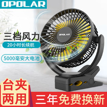 OPOLAR USB small fan Dormitory student mini clip fan Office silent big wind portable rechargeable