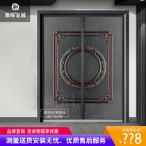Villa Gate Double Open Door Zinc Alloy Imitation Cast Aluminum Door Security Door Courtyard Door Entrance Door Entry Door Custom