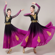 Xinjiang Dance Dress Dress Practice Half Dress Performance Show Costume Women Uyghur