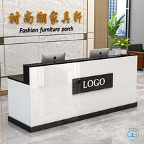 Brief Modern Roast Lacquer Front Desk Reception Desk Supermarket Convenience Store Bar Counter Desk Small Counter Cashier Desk
