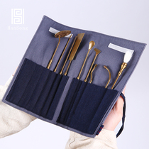 Datuo pure copper seal seven-piece set of fragrant powder incense scented spoon incense shovel incense shovel supplies incense seal stove