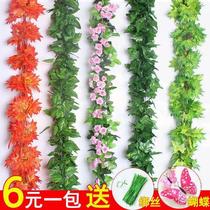 Ceiling Decoration Doorway Fake Flowers Vines Bar Gas Piping Shelter Decoration Simulation Vines Fake Leaf Leaves Green Vines Flowers