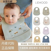 Denmark spot Liewood baby cute cartoon silicone waterproof super soft meal bib