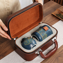 Fast guest Cup ceramic one pot three cups portable travel bag kung fu tea set single outdoor portable teapot tea cup