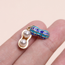 Peanut metal gold-plated jewelry accessories hand-woven bracelet necklace hand rope pendant pendant pendant hanging ornaments diy material