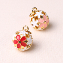 Japanese clear water Guard cherry blossom type metal bell Kaiyun marriage gift handmade diy small pendant jewelry accessories