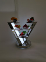 Luminous fruit plate rack Wrought iron bar fruit platter Snack snack rack KTV creative V-shaped five-grid snack plate