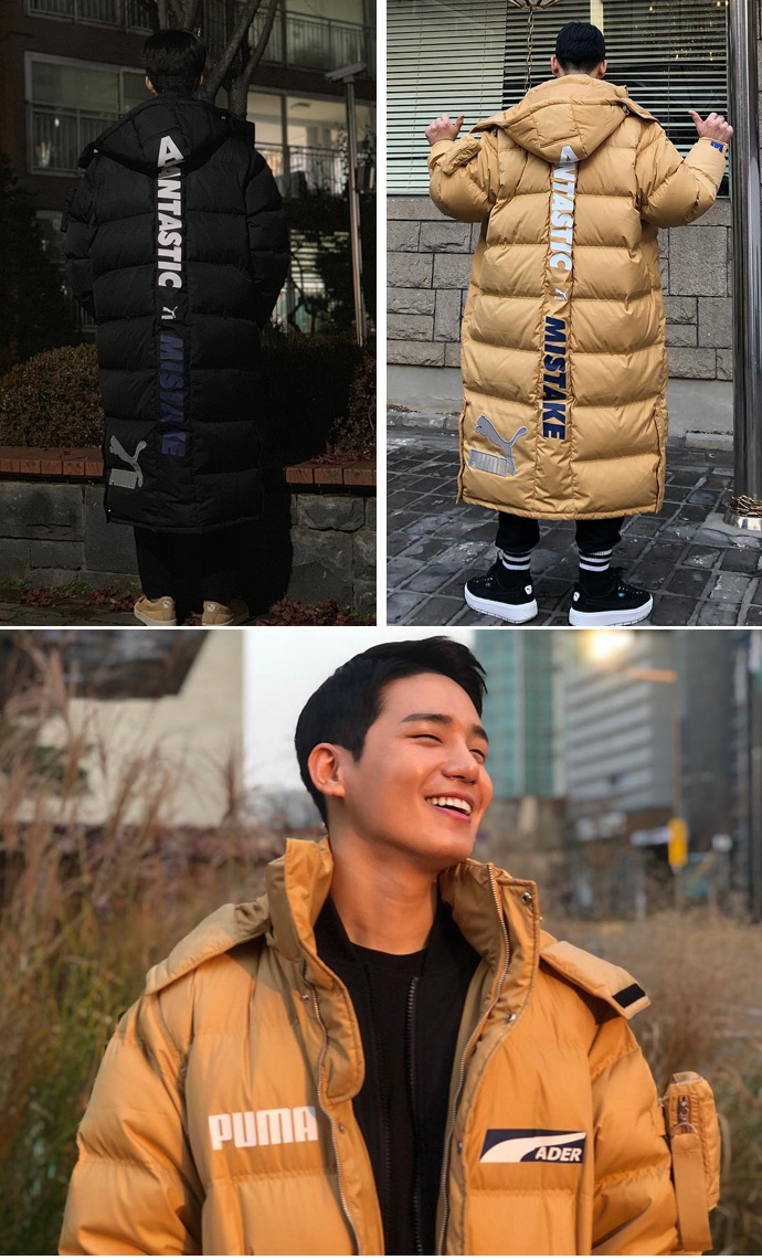 彪马puma x ader down coat 高充绒量联名长款羽绒服576956-01-35