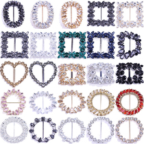 High-end rhinestone corner knotted buckle belt decorative diamond buckle buckle ring Silk scarf decorative buckle Glass rhinestone decorative ring buckle