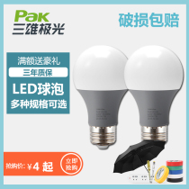 Sanxiong Aurora led bulb Fan Planet bubble E27 screw mouth warm white household factory highlight energy-saving lamp 3w5w10w