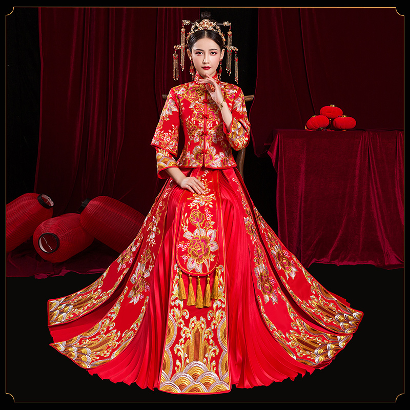 xiuhe clothing 2020 new wedding female bride chinese wedding dress, out of the court dress, toast dress, ancient fit wedding dress