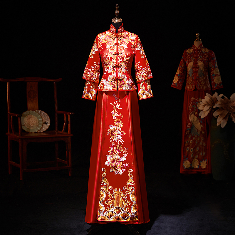 xiuhe clothing 2020 new wedding female bride chinese wedding dress, out of the court dress, toast dress, ancient fit wedding dress