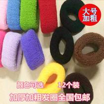 Korean high stretch leather case widen thick adult durable hair tie Hairband rubber band wide edge ring