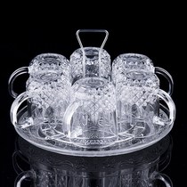 Living room water cup glass tea cup teapot home set thick drinking water cup 8 sets pallet rack