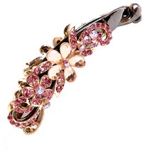 Jong clip ponytail hair temperament Large Medium vertical card pony tail clip vertical clip headdress Korean crystal flower hairclip clip