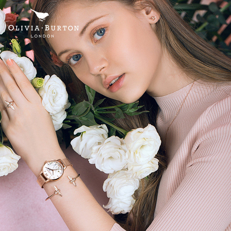 oliviaburton猫咪圆形手表送女友情人节礼物