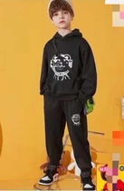 Childrens velvet hooded sports suit