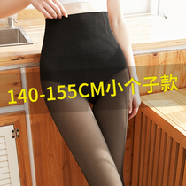 A small man with underpants and a woman 150cm wearing autumn and winter velvet 145 dark-skin-in-one fake meat thin stockings