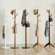 Solid wood hanging top Tianlidi clothing hat bag rack single pole floor-to-ceiling home bedroom simple net celebrity Chinese European style
