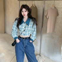 Shirt Woman Design Sensation Little Crowdspring 2022 New Blouses Slim Fit Slim Fit Slim Fit Short Long Sleeve Plaid Shirt